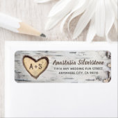 Berkenboom Bark Rustiek Land Bruiloft Adres Etiket (Insitu)