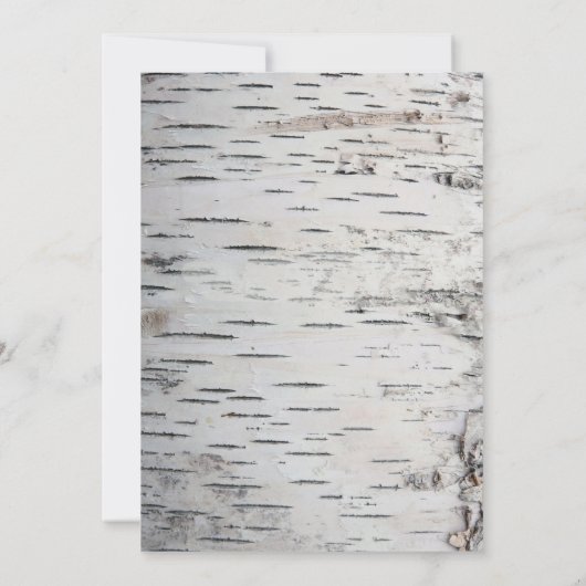 Berkenboom Bark Rustiek Land Bruiloft Uitnodiginge Kaart (Achterkant)