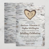 Berkenboom Bark Rustiek Land Bruiloft Uitnodiginge Kaart (Voorkant / Achterkant)