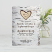 Berkenboom Bark Rustiek Land Verlovingsfeest Kaart (Staand voorkant)