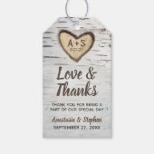 Berkenboom Bark rustieke land bruiloft dank u Cadeaulabel (Voorkant)