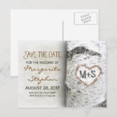 berkenboom bewaar de datum briefkaarten (Voorkant / Achterkant)