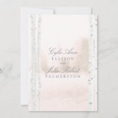 Berkenboom Bos Blush Bruiloft Kaart (Achterkant)