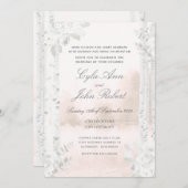 Berkenboom Bos Blush Bruiloft Kaart (Voorkant / Achterkant)