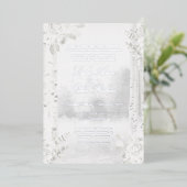 Berkenboom bos bruiloft folie uitnodiging (Staand Voorkant)