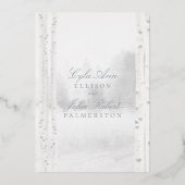 Berkenboom bos bruiloft folie uitnodiging (Achterkant)