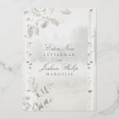 Berkenboom bos chuppah bruiloft folie uitnodiging (Achterkant)