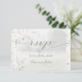 Berkenboom Bos Chuppah Bruiloft Maaltijd Keuze RSV RSVP Kaartje (Staand voorkant)