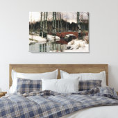 Berkenboom bos winter scène canvas schilderij (Insitu (Slaapkamer))