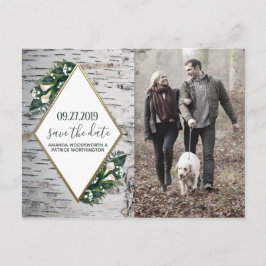 Berkenboom Botanische bruiloft Save the Date Kaart