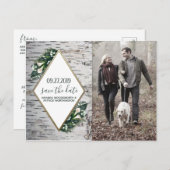 Berkenboom Botanische bruiloft Save the Date Kaart (Voorkant / Achterkant)