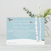 Berkenboom bruiloft uitnodigingen (Staand voorkant)