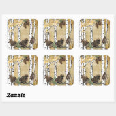 Berkenboom en dennenappel Stickers (Vel)