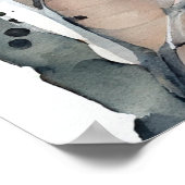 Berkenboom en kardinalen Poster (Hoek)