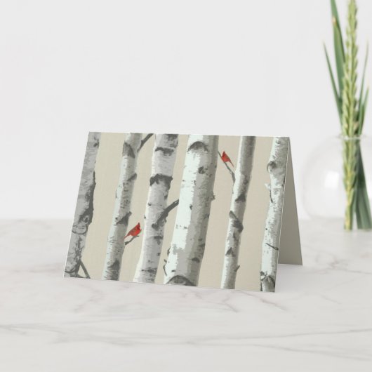 Berkenboom en rode kardinalen bedankt (Voorkant)