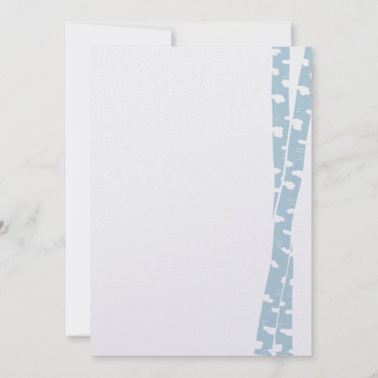 Berkenboom en sneeuwvlokken Vrijgezellenfeest ijsb Kaart (Achterkant)