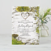 Berkenboom gesneden hart rustieke Herfst Vrijgezel Kaart (Staand voorkant)