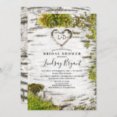 Berkenboom gesneden hart rustieke Herfst Vrijgezel Kaart (Voorkant / Achterkant)