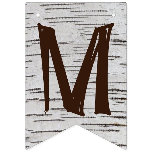 Berkenboom hart initialen rustieke bruiloft banner (Tweede vlag)