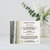 Berkenboom hart initialen rustieke bruiloft detail uitnodiging briefkaart (Staand voorkant)