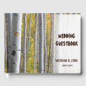 Berkenboom hart initialen rustieke bruiloft gastenboek (Voorkant)