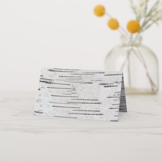 Berkenboom hart initialen rustieke bruiloft plaatskaartje (Achterkant)