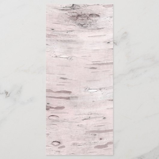 Berkenboom & Hart Rustiek Bruiloft Menu Kaart (Achterkant)