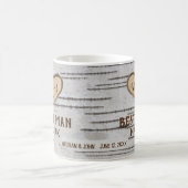 Berkenboom hart rustieke bruiloft Beste Man Koffiemok (Center)