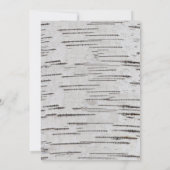 Berkenboom hart rustieke bruiloft repetitie uitnod kaart (Achterkant)