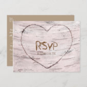 Berkenboom & Hart Rustieke Trouw-RSVP Uitnodiging Briefkaart (Voorkant / Achterkant)