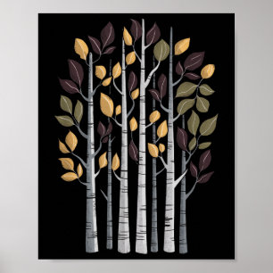Berkenboom Herfst Liefhebber Herfstseizoen Herfstb Poster
