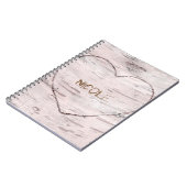 Berkenboom hout & hart rustiek gepersonaliseerd notitieboek (Linkerzijde)