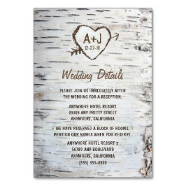 Berkenboom Huwelijksreceptie + Accommodatie Kaarte Kaart