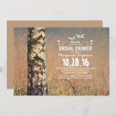 Berkenboom & liefde hart rustiek vrijgezellenfeest kaart (Voorkant / Achterkant)