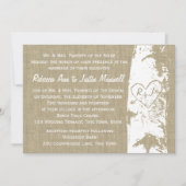 Berkenboom met gebeeldhouwd hart en Initialen Kaart (Voorkant)