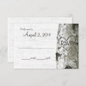 Berkenboom met gesneden hart RSVP (Voorkant / Achterkant)