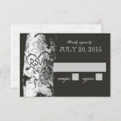 Berkenboom met gesneden hart RSVP (Voorkant / Achterkant)