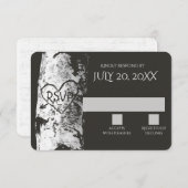 Berkenboom met gesneden hart RSVP (Voorkant / Achterkant)