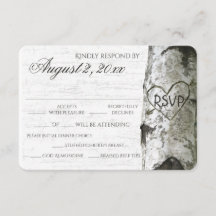 Berkenboom met gesneden hart RSVP