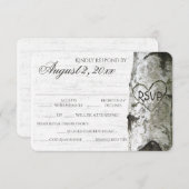 Berkenboom met gesneden hart RSVP (Voorkant / Achterkant)