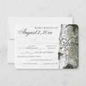 Berkenboom met gesneden hart RSVP (Voorkant)