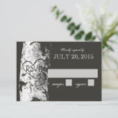Berkenboom met gesneden hart RSVP Kaartje (Staand voorkant)