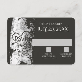 Berkenboom met gesneden hart RSVP Kaartje