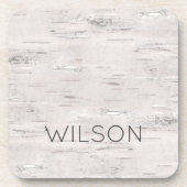 Berkenboom NAAM Buitenshuis Natuur Lover Neutral Bier Onderzetter (Voorkant)