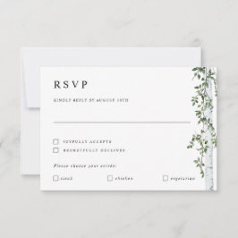 Berkenboom RSVP-kaart met maaltijdvoorkeur bruilof RSVP Kaartje