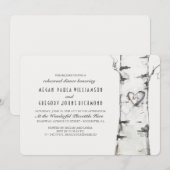 Berkenboom rustiek repetitie diner kaart (Voorkant / Achterkant)