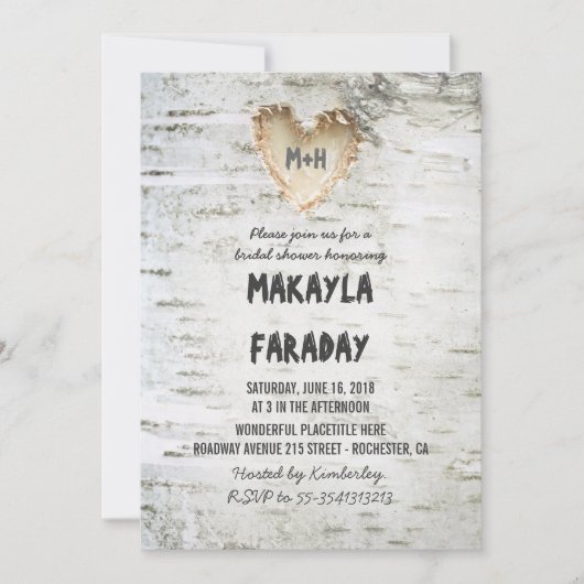 berkenboom rustiek vrijgezellenfeest kaart (Voorkant)