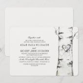 Berkenboom rustieke bruiloft kaart (Voorkant / Achterkant)