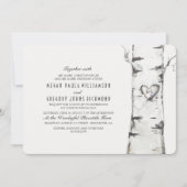 Berkenboom rustieke bruiloft kaart (Voorkant)