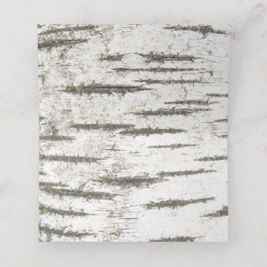 Berkenboom rustieke bruiloft plaatskaartje (Binnenkant ongevouwen)